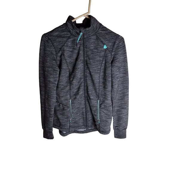 Tangerine Activewear Black‎ Heather Small Jacket, Long Sleeve, Mock Neck, Zip Up - Picture 1 of 7